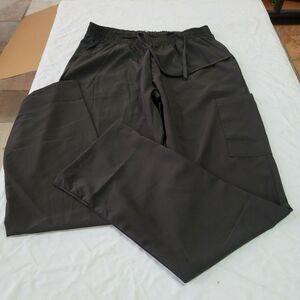 4 Flex Sweatpants Elastic Waist Interior Drawstring Wide Leg Black Medium Nurses